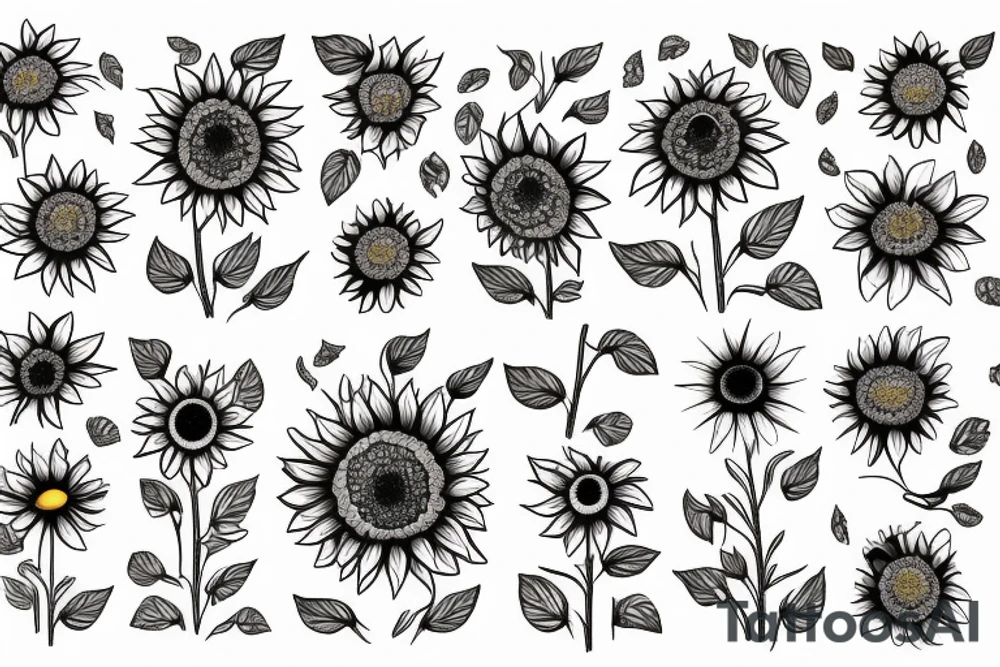 Mini sunflower tattoo idea