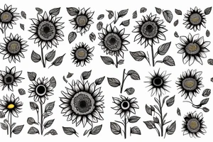Mini sunflower tattoo idea