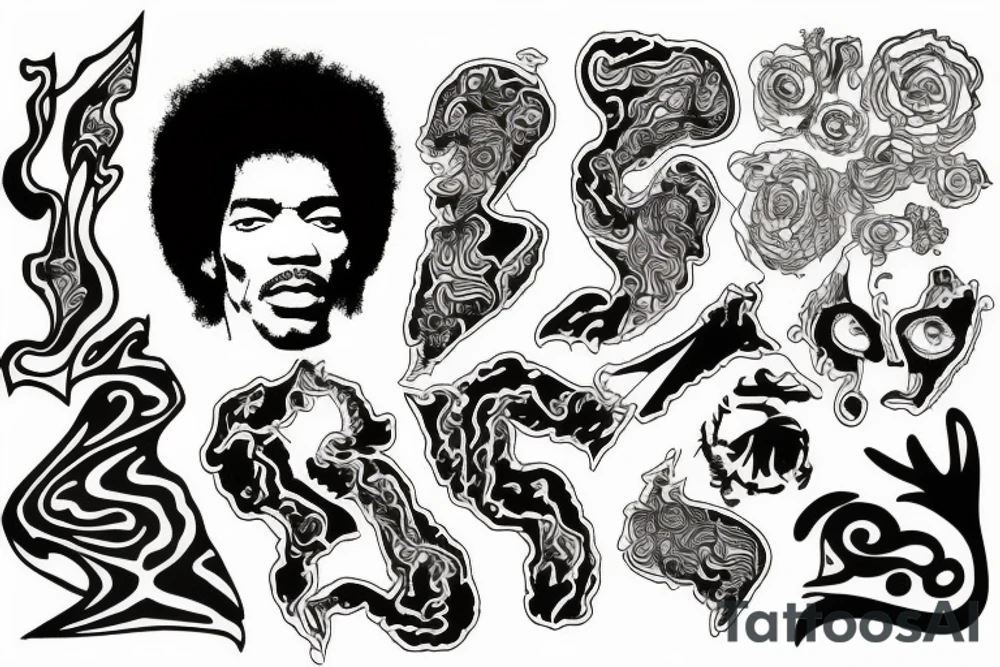 Jimi hendrix, psychedelic tattoo idea