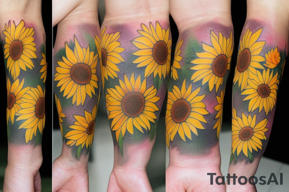 Mini sunflower tattoo idea