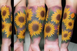 Mini sunflower tattoo idea