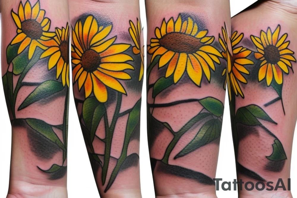 Mini sunflower tattoo idea