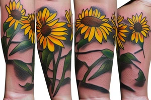Mini sunflower tattoo idea