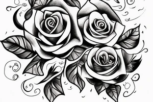 Rose from above with 3 leaves around it. tattoo idea