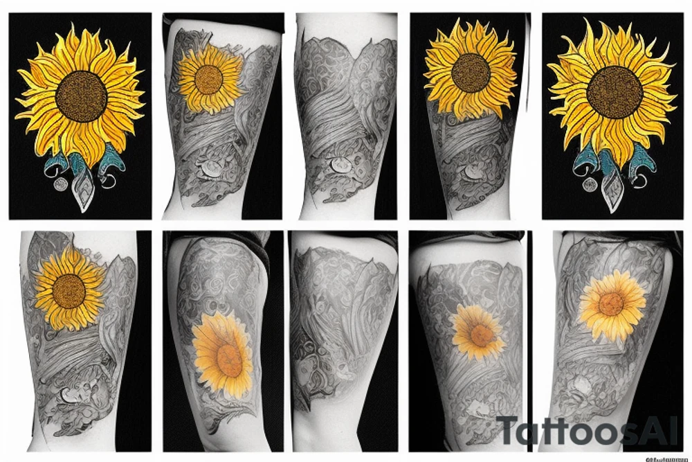 Sun flower tattoo idea