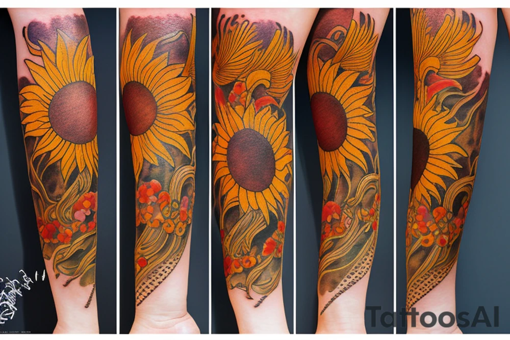 Sun flower tattoo idea