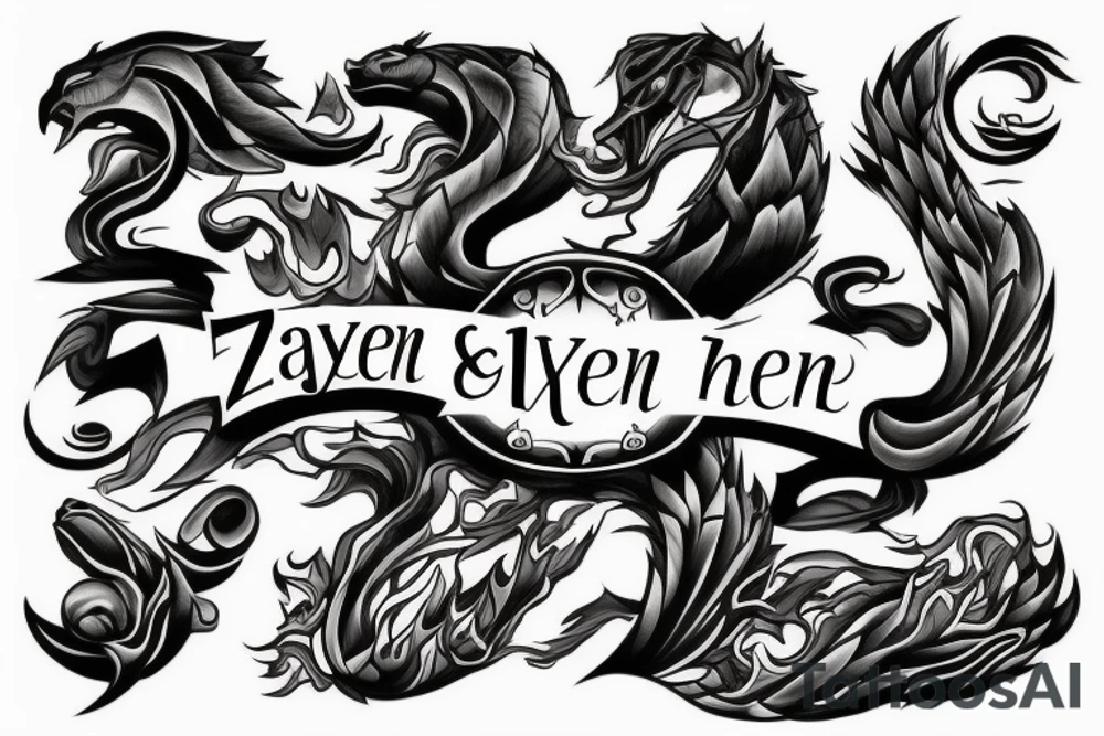 The name Zayden with a fire theme tattoo idea