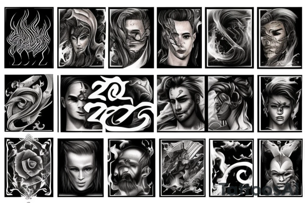 The name Zayden with a fire theme tattoo idea