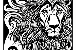 a lion with the date of the 06.08.2003 in roman letters beneath it tattoo idea