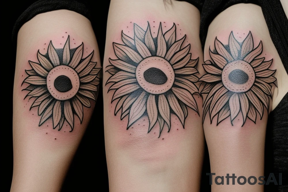 tiny Sun flower tattoo idea
