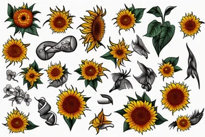 tiny Sun flower tattoo idea