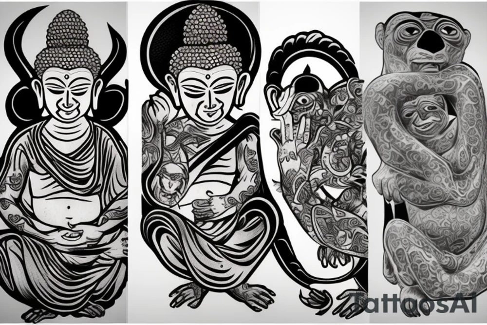The three buddist monkeys tattoo idea