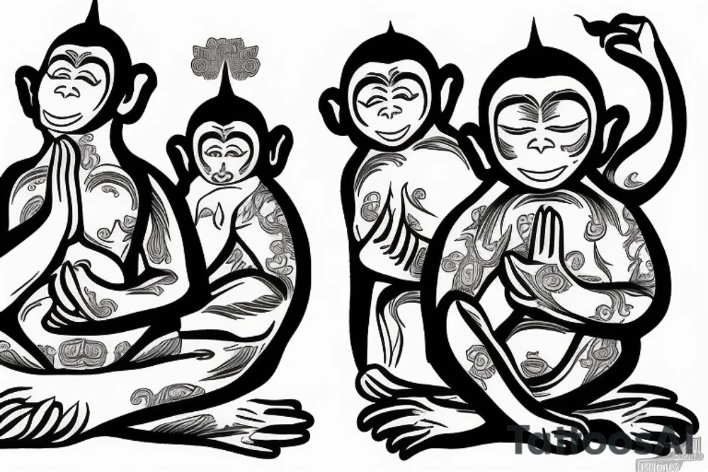The three buddist monkeys tattoo idea