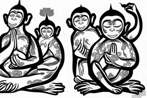 The three buddist monkeys tattoo idea