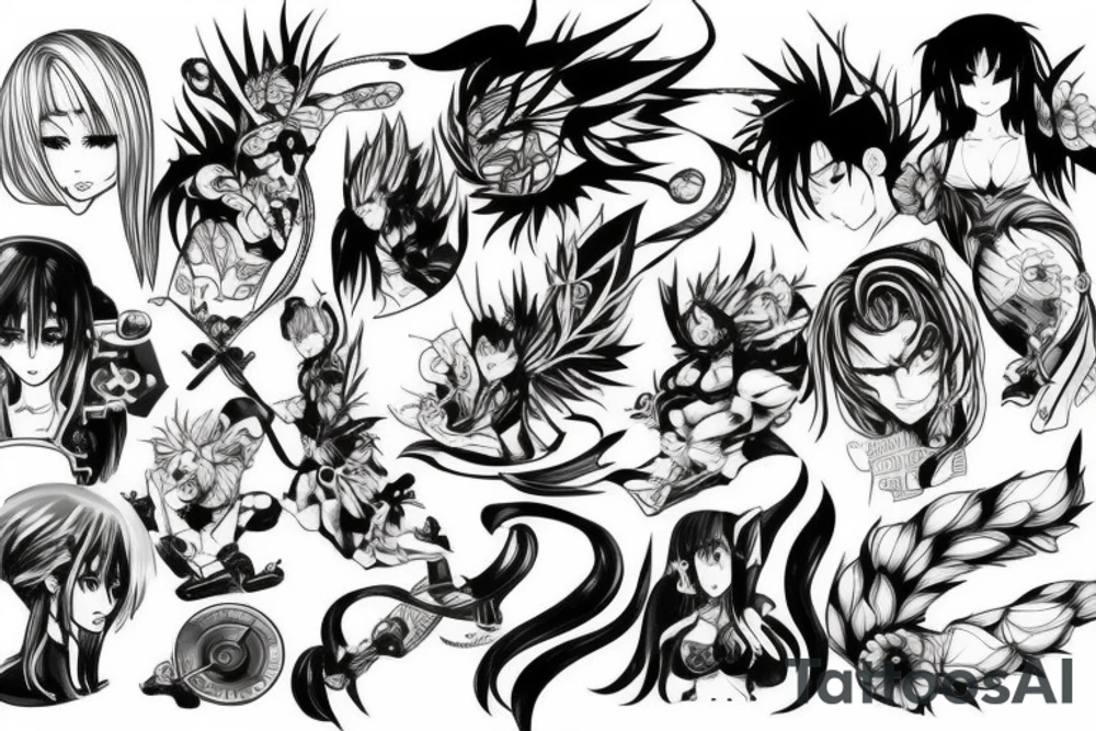 Anime and gym related tatoo tattoo idea