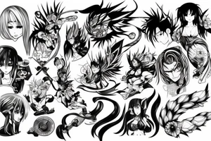 Anime and gym related tatoo tattoo idea