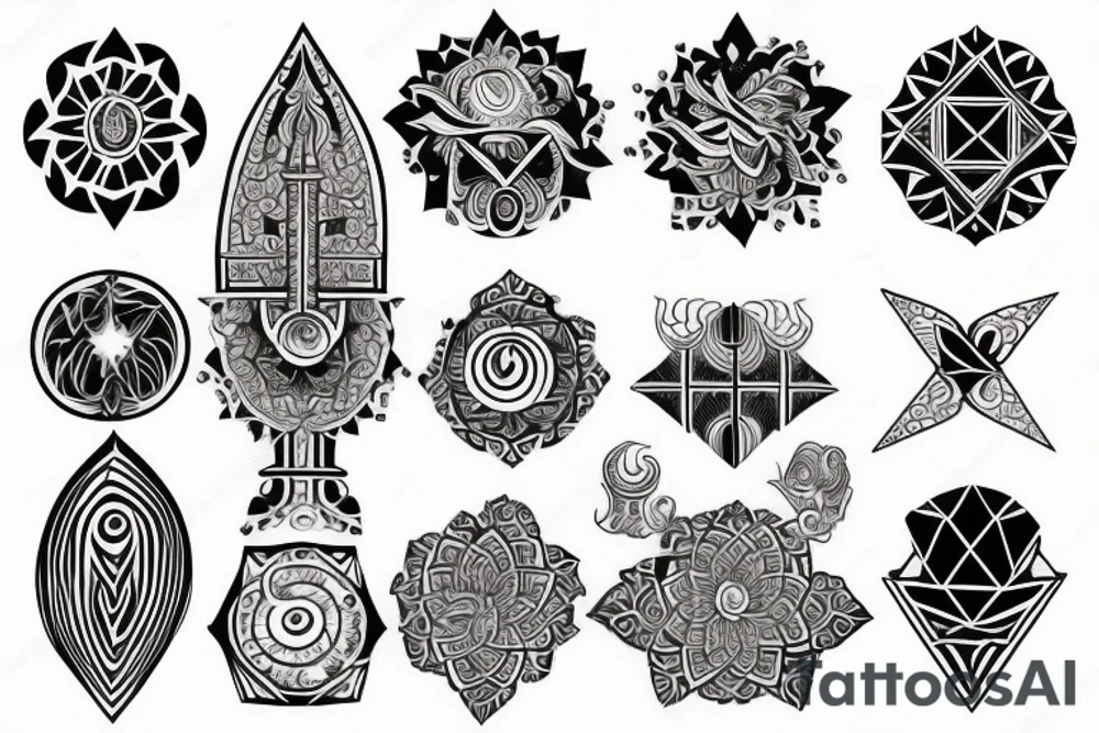 Hindu spiritual geometrical tattoo idea