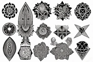 Hindu spiritual geometrical tattoo idea