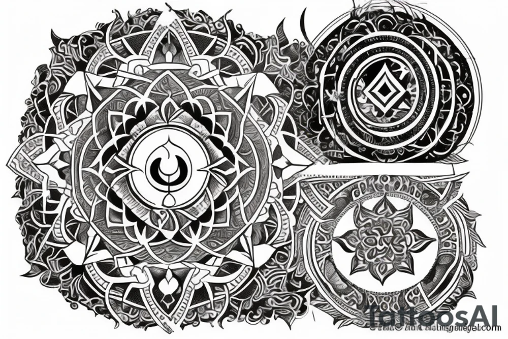 Hindu spiritual geometrical tattoo idea