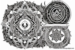 Hindu spiritual geometrical tattoo idea