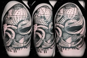 alien on lsd trip eating bacon and eggs tattoo idea