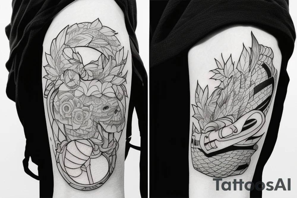 gym tattoo inspired by anime tattoo idea