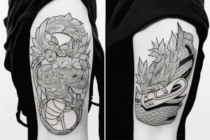 gym tattoo inspired by anime tattoo idea