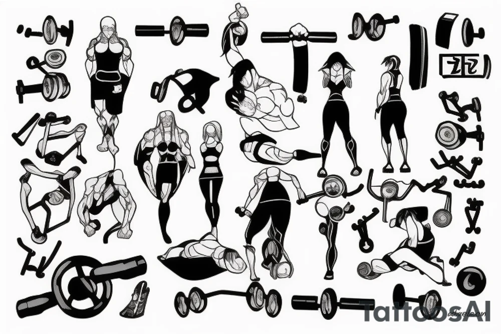 gym tattoo inspired by anime tattoo idea