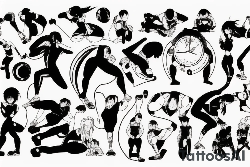 computers gym anime tattoo idea