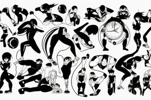 computers gym anime tattoo idea