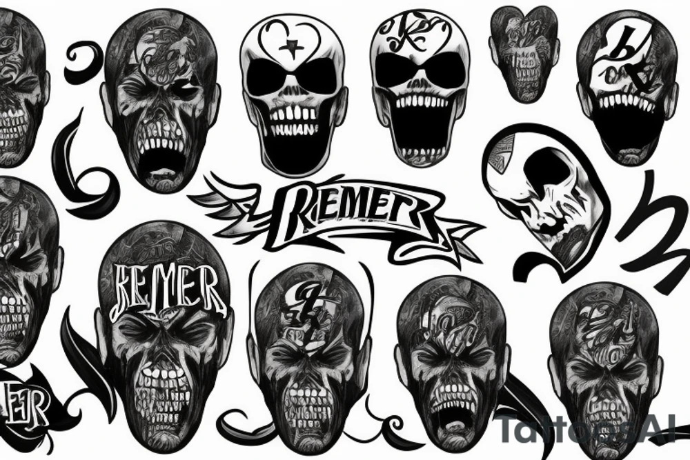 SLIM REAPER all capital letters tattoo idea