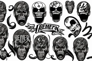 SLIM REAPER all capital letters tattoo idea