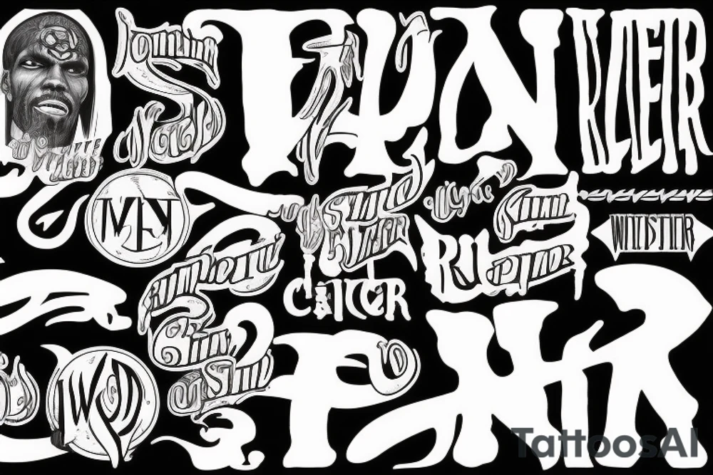 The words SLIM REAPER in all capital letters tattoo idea