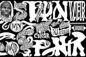 The words SLIM REAPER in all capital letters tattoo idea