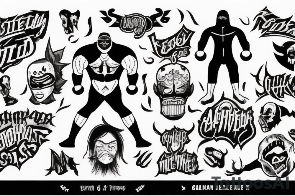 Grim wrestler with 6 on it tattoo idea
