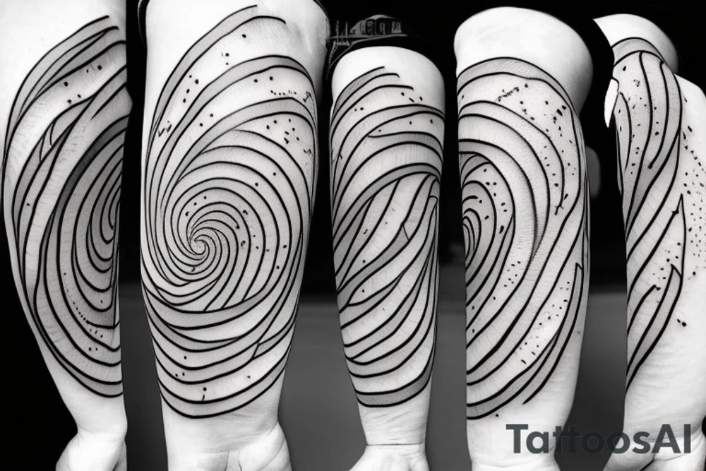 The pencil going through galaxy in a shape of fibonacci sequence tattoo idea The pencil going through galaxy in a shape of fibonacci sequence tattoo idea