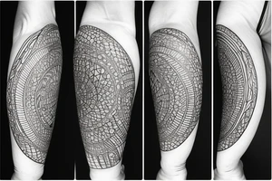 The pencil going through galaxy in a shape of fibonacci sequence tattoo idea