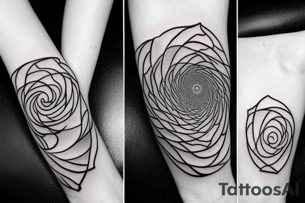 galaxy in a shape of fibonacci sequence tattoo idea