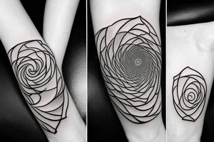 galaxy in a shape of fibonacci sequence tattoo idea