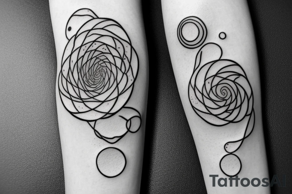 galaxy in a shape of fibonacci sequence tattoo idea