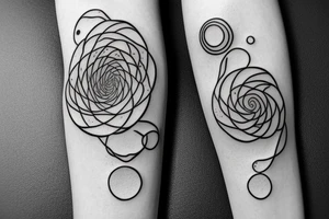 galaxy in a shape of fibonacci sequence tattoo idea