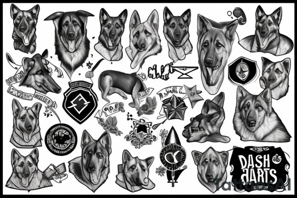 German shepherd tattoo idea