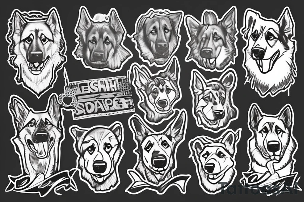 German shepherd tattoo idea