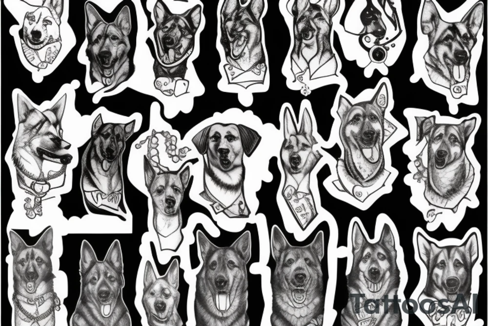 German shepherd tattoo idea