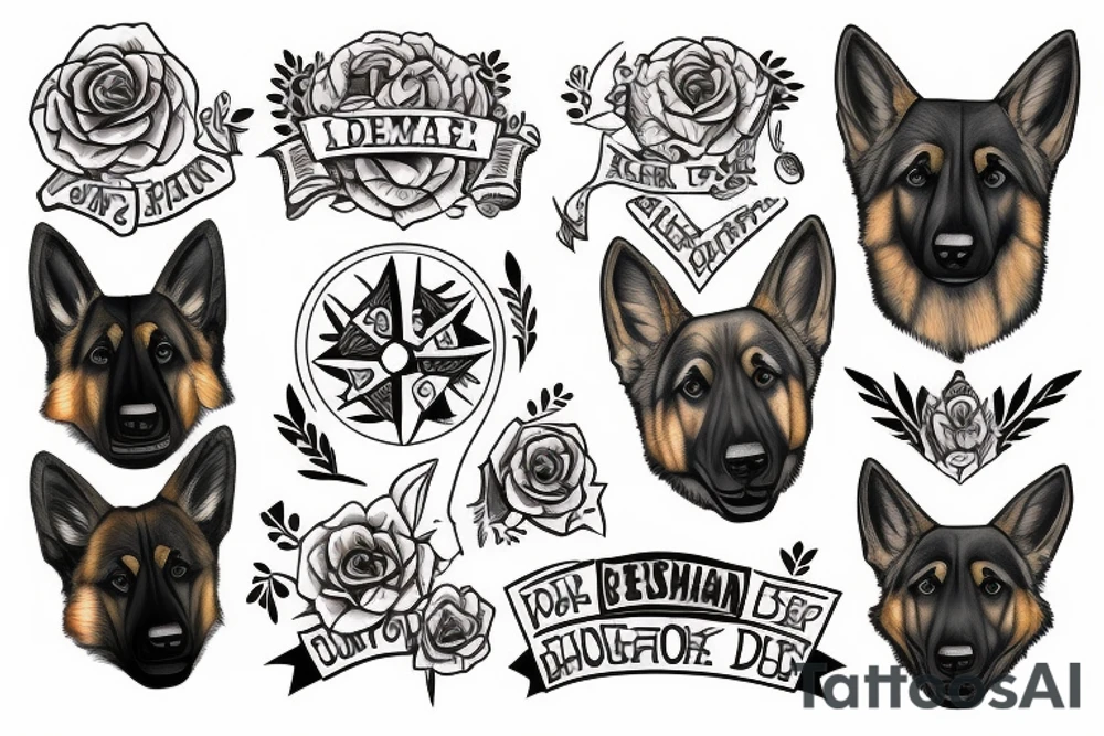 German shepherd tattoo idea