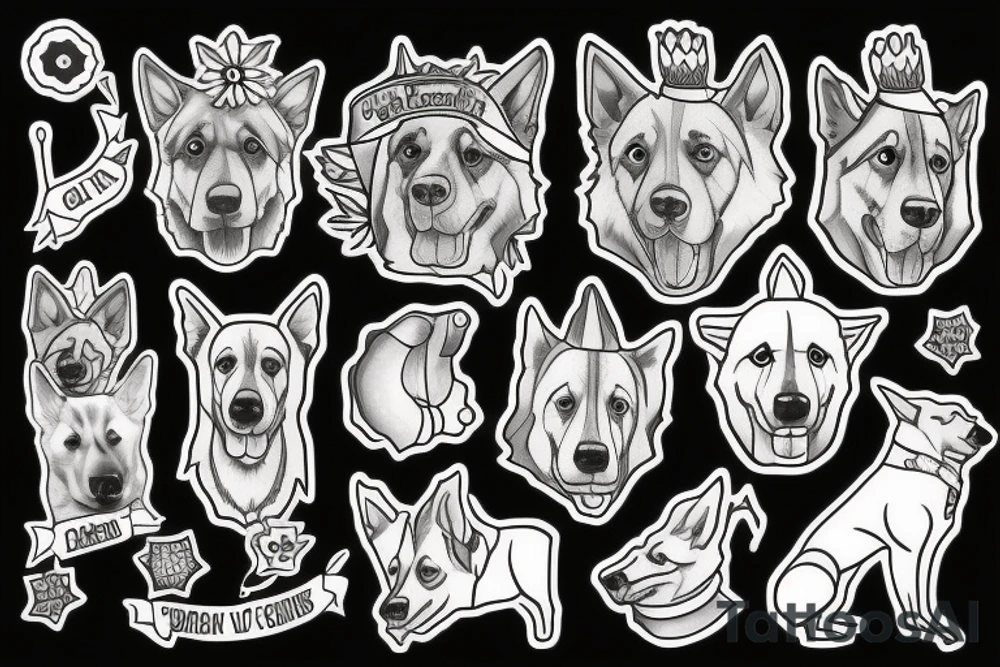 German shepherd tattoo idea