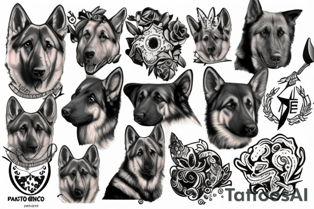 German shepherd tattoo idea