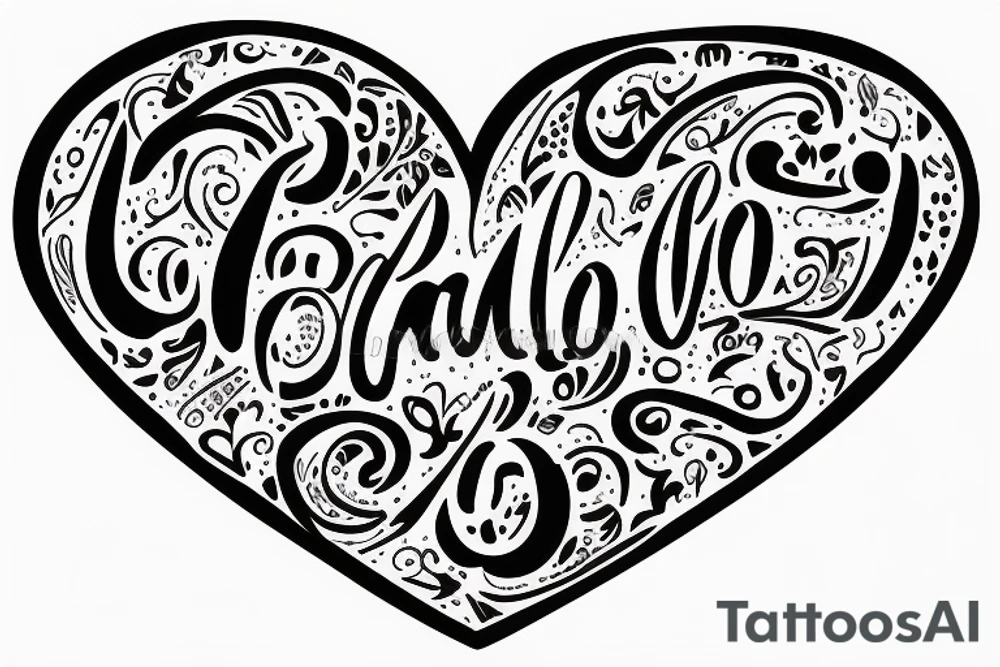 "Carlito" in script with a heart tattoo idea