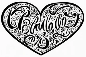 "Carlito" in script with a heart tattoo idea