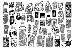 milk carton tattoo idea